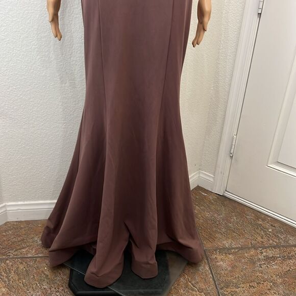 Windsor Dress Gown Purple Mauve Size Medium Spaghetti Strap Tie Backless Maxi - Picture 5 of 16